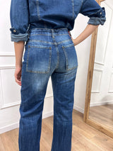 DENIM VITA ALTA STRAIGHT ROTTURE JERIKA BLU SUSY MIX