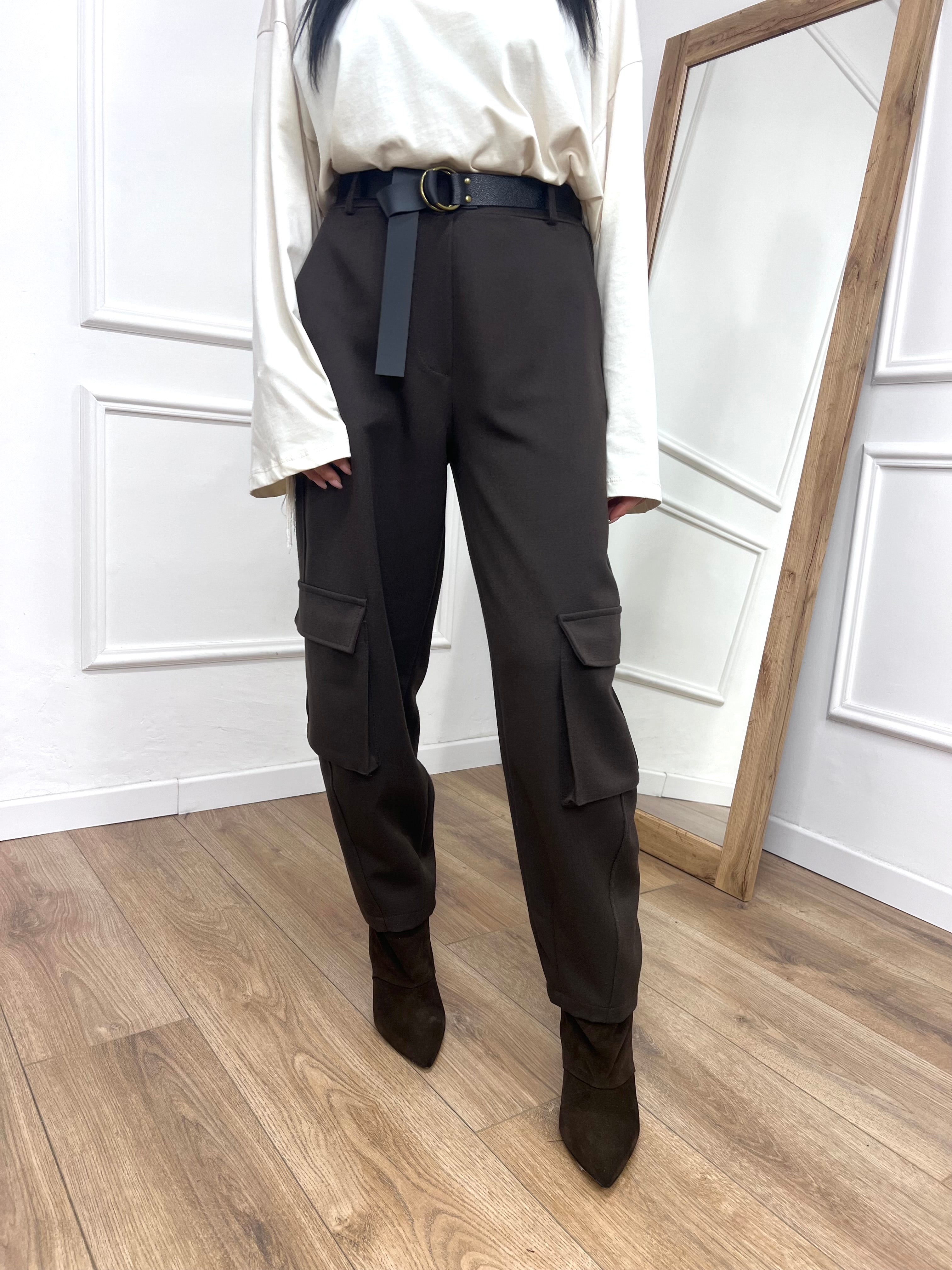 PANTALONE OVETTO CARGO MORO SUSY MIX