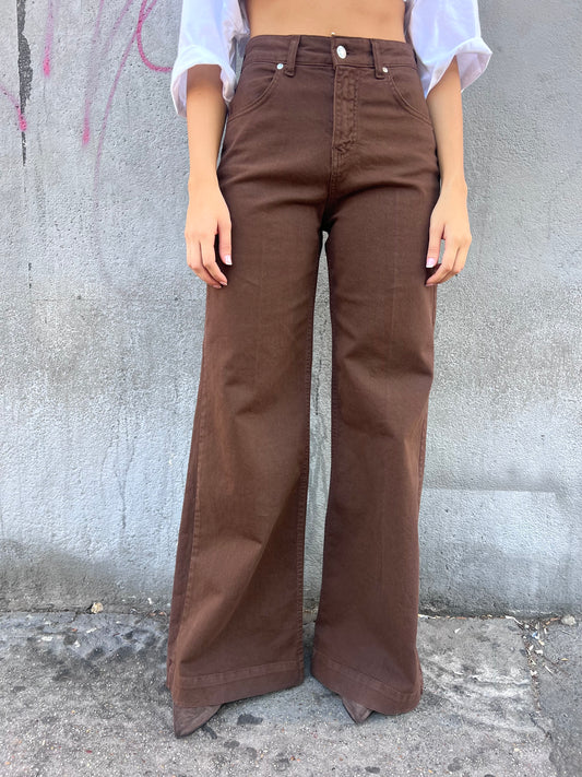 SUSY MIX PANTALONE  VITA ALTA PALAZZO BELLA CACAO
