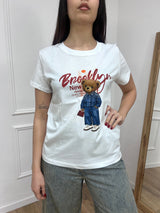 T-SHIRT M/C BASIC “ORSO BROOKLYN BIANCO