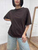 T-SHIRT M/C OVER BASIC NATALIA CIOCCOLATO SUSY MIX