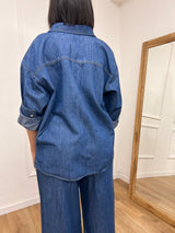 CAMICIA OVER DENIM CHAMBRAY ZERA BLU