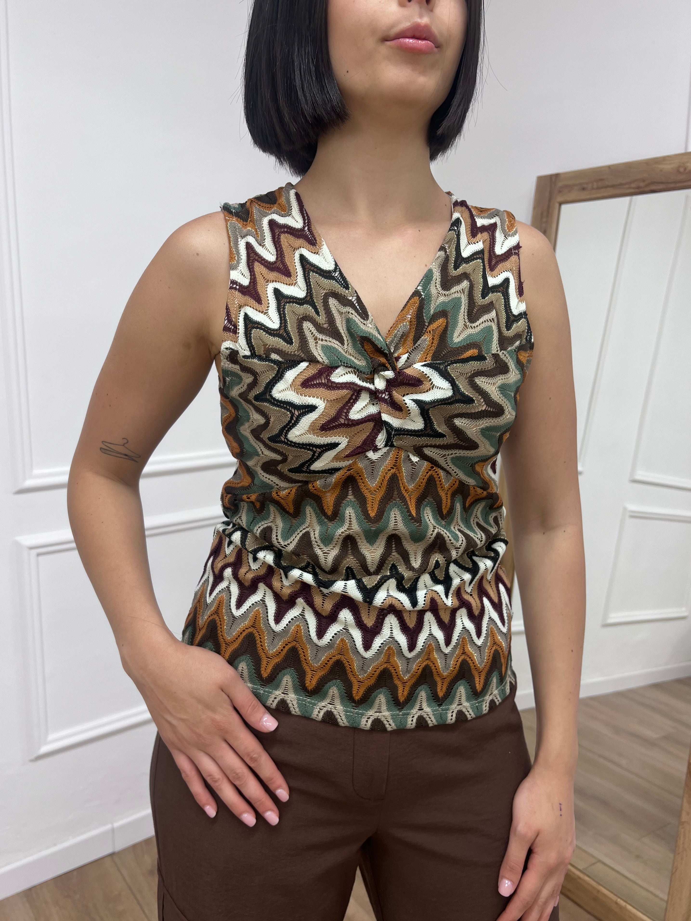 TOP CROCHET SCOLLO INCROCIO MISSONI SUSY MIX