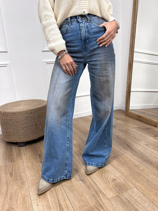 SUSY MIX DENIM VITA ALTA “SUSY ROSE” BLU MEDIO