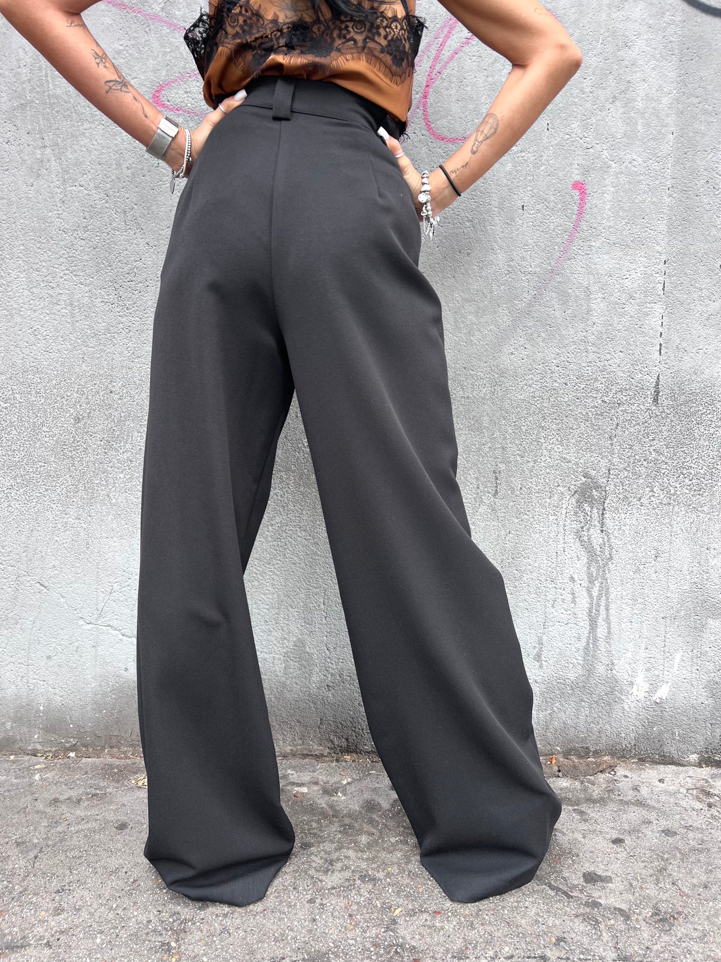 PHILIA LOFT PANTALONE SARTORIALE  PINCES ARONA NERO