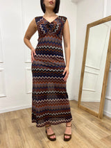 ABITO SCOLLO V NODO CROCHET SANNIE BLU
