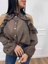 BLUSA CUT OUT ROUCHES ALENA NUTELLA SUSY MIX
