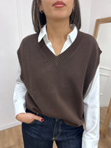GILET IN MAGLIA SCOLLO V MORO SUSY MIX