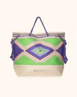 BORSA MARE MANICI CORDA FANTASIA VIOLA