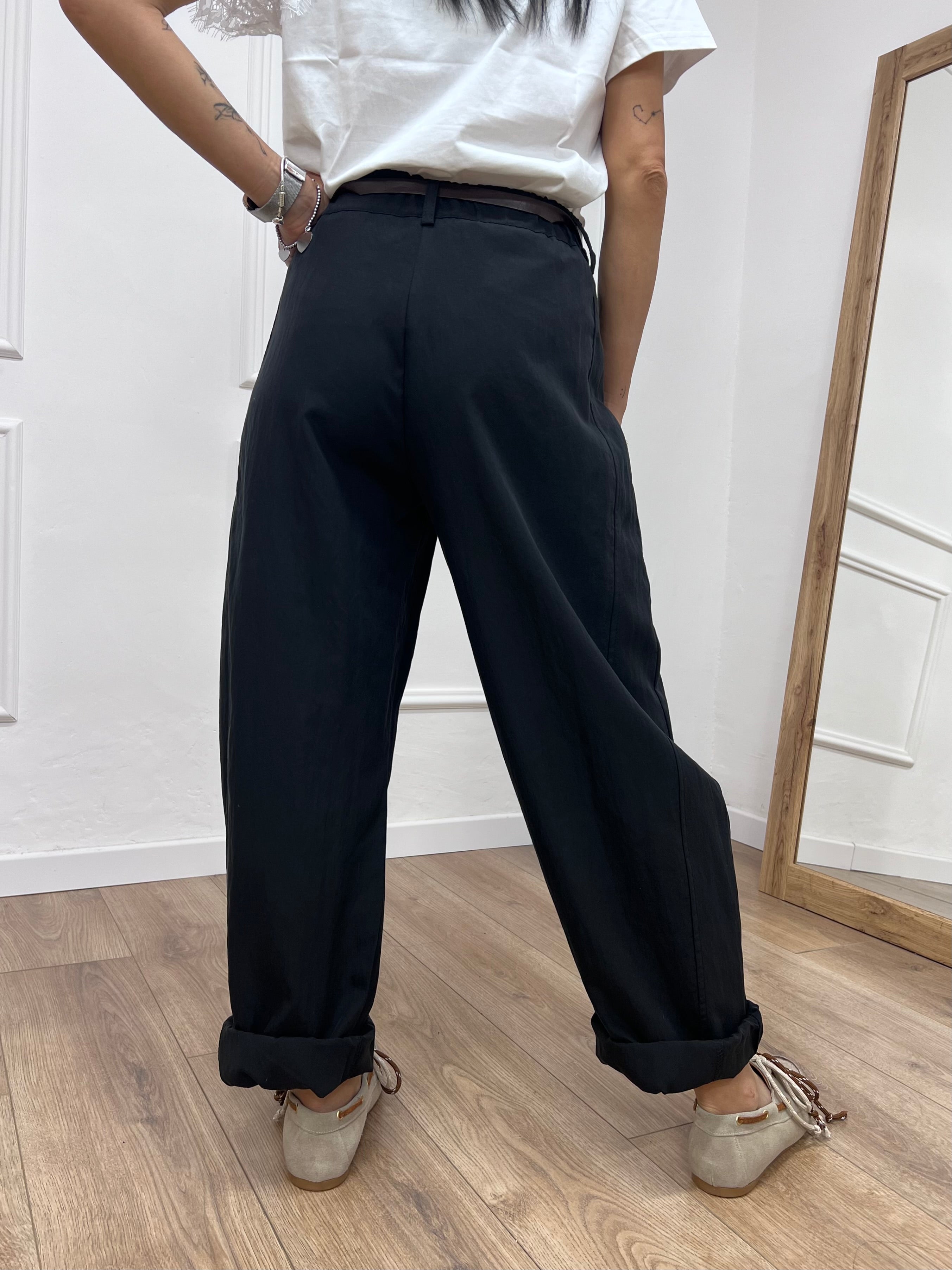 PANTALONE BALLON STELLINA CUPRO NERO SUSY MIX