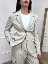 GIACCA MONOPETTO AVVITATA CECILIA BEIGE