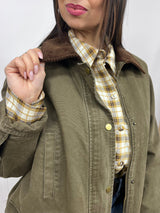 GIACCA TELA DENIM COLLETTO CONTRASTO KATE MILITARE