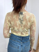 MAGLIA PIZZO MANICOTTI ROBERTA GIALLO SUSY MIX