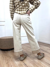 PANTALONE TELA DENIM RISVOLTO BURRO SUSY MIX