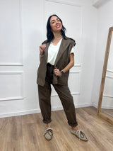 PANTALONE VITA ALTA OVETTO” CUORE” MORO