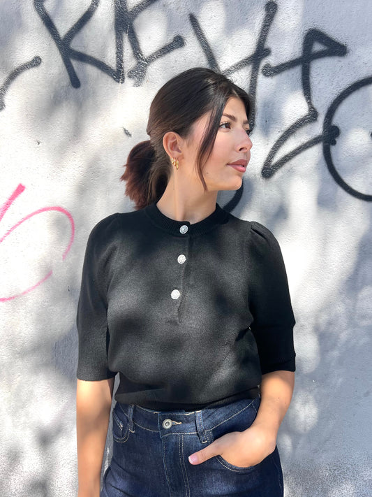 SUSY MIX PULL M/C BOTTONI GIOIELLO IOLANDA NERO