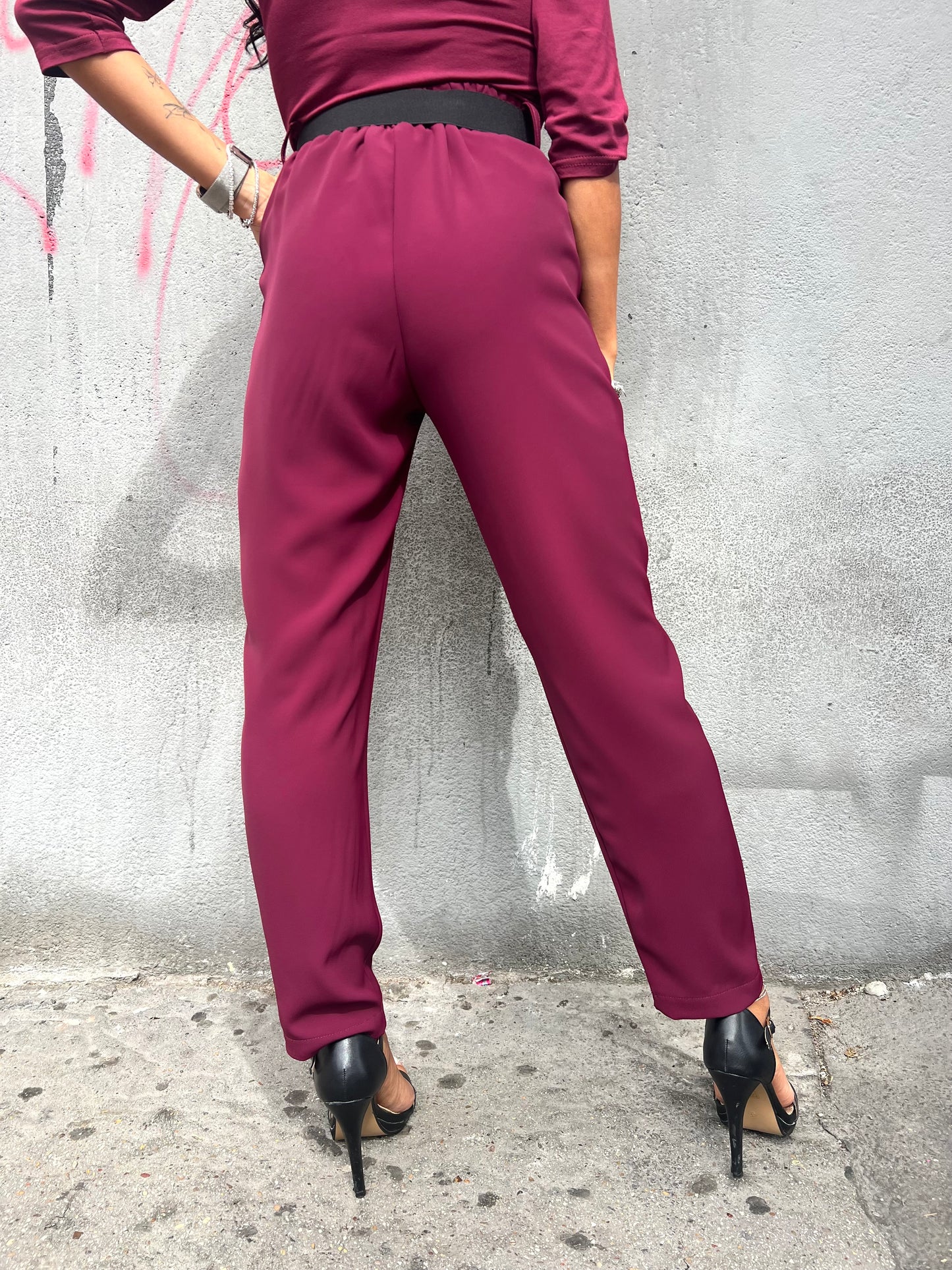 SUSY MIX PANTALONE FLUIDO MARINA VINO