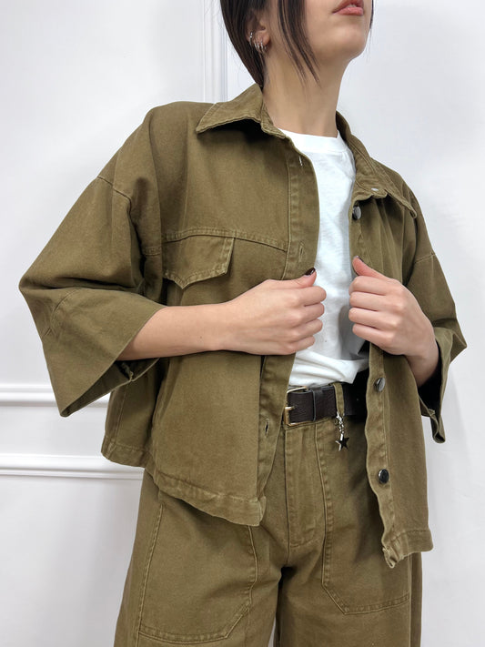 SUSY MIX CAMICIA M/MANICA APP GIOIELLO VALE FANGO