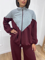 FELPA BOMBER ARRICCIATO CHEVRON BAROLO SARA SUSY MIX