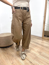 PANTALONE COTONE BALLON  STELLINA TABACCO SUSY MIX