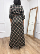 ABITO LUNGO CHECK FLANELLA PAMELA MILITARE MOTEL