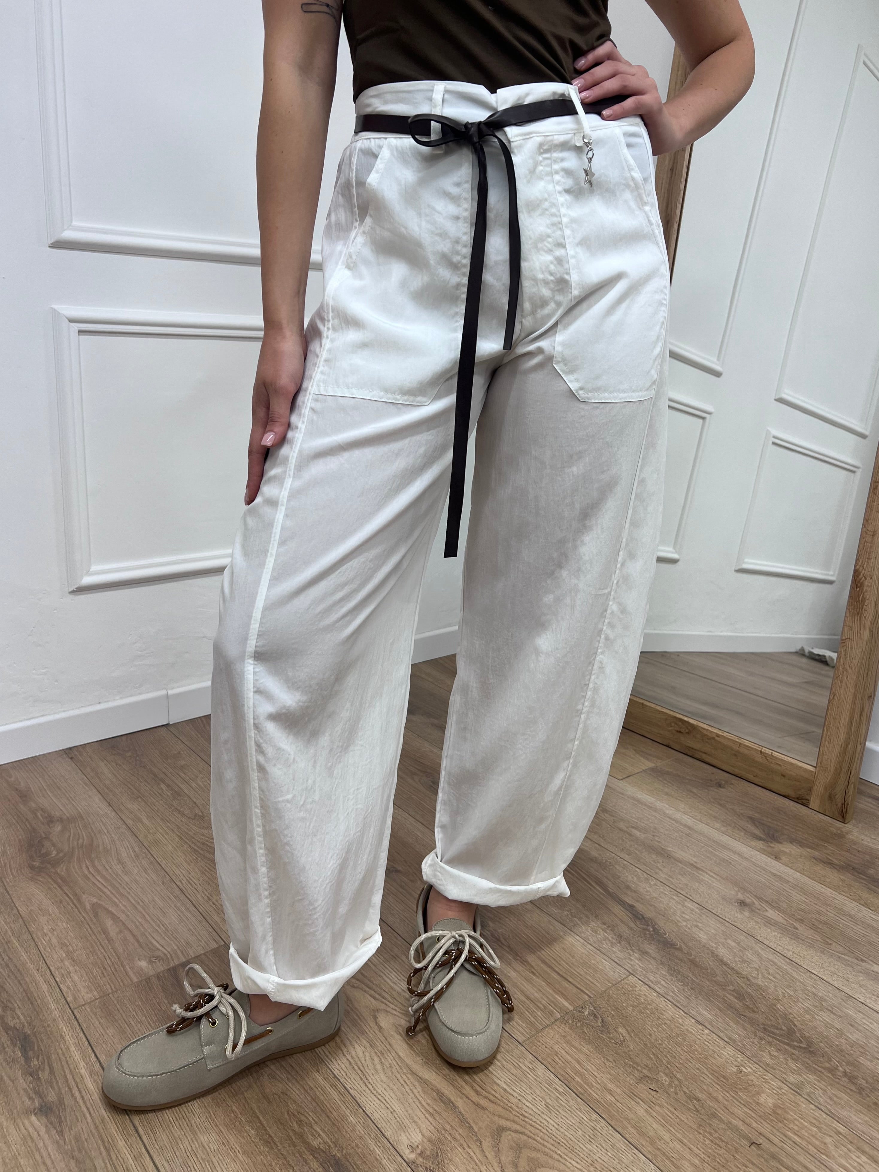 PANTALONE BALLON STELLINA CUPRO BIANCO SUSY MIX