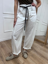 PANTALONE BALLON STELLINA CUPRO BIANCO SUSY MIX