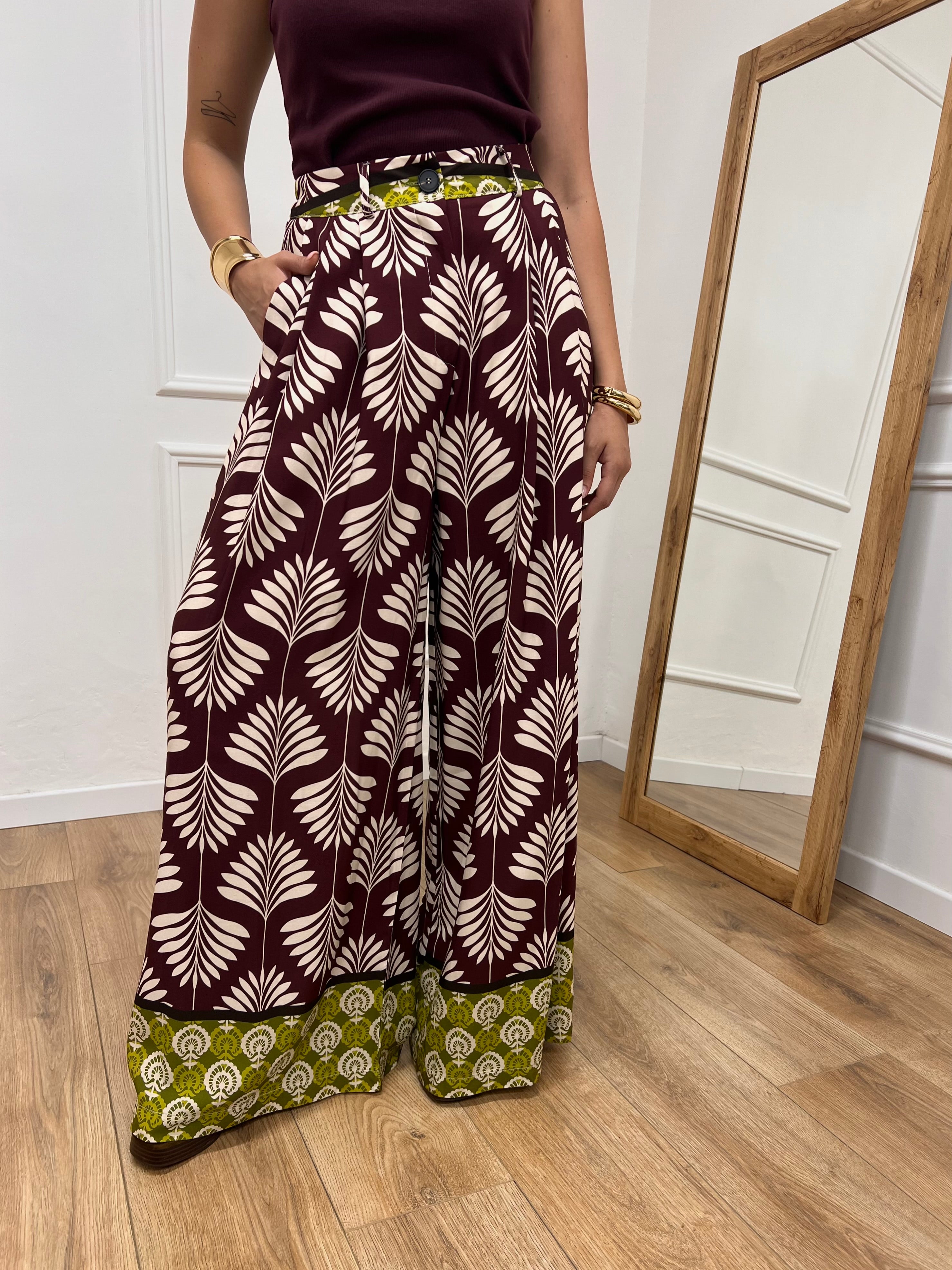 PANTALONE VITA ALTA PALAZZO FANTASIA FICO SUSY MIX