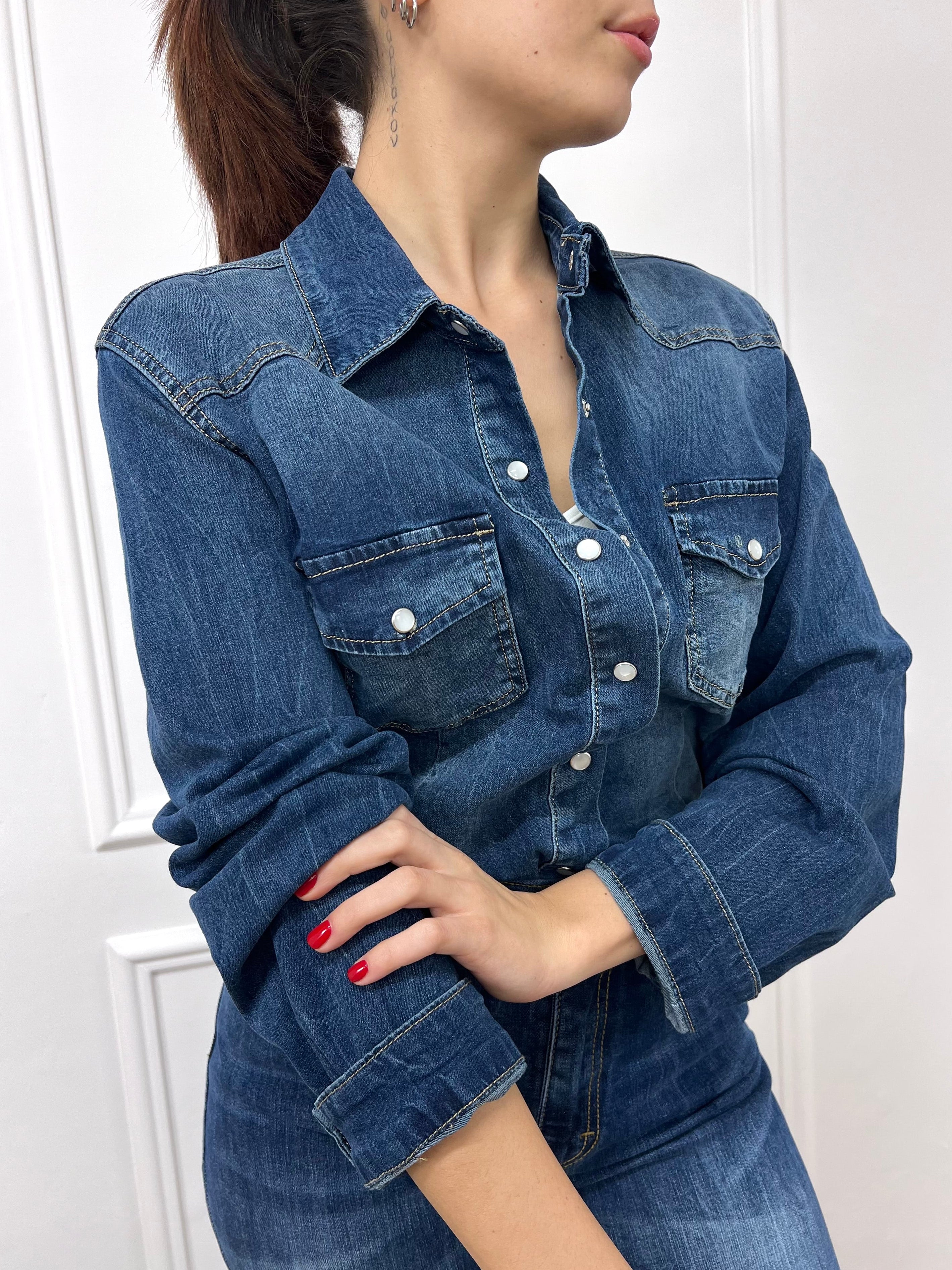 CAMICIA FIT DENIM ANDREIA BLU SUSY MIX