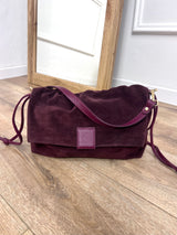 BORSA POUCH ARRICCIATA CAMOSCIO BROOKLYN BAROLO