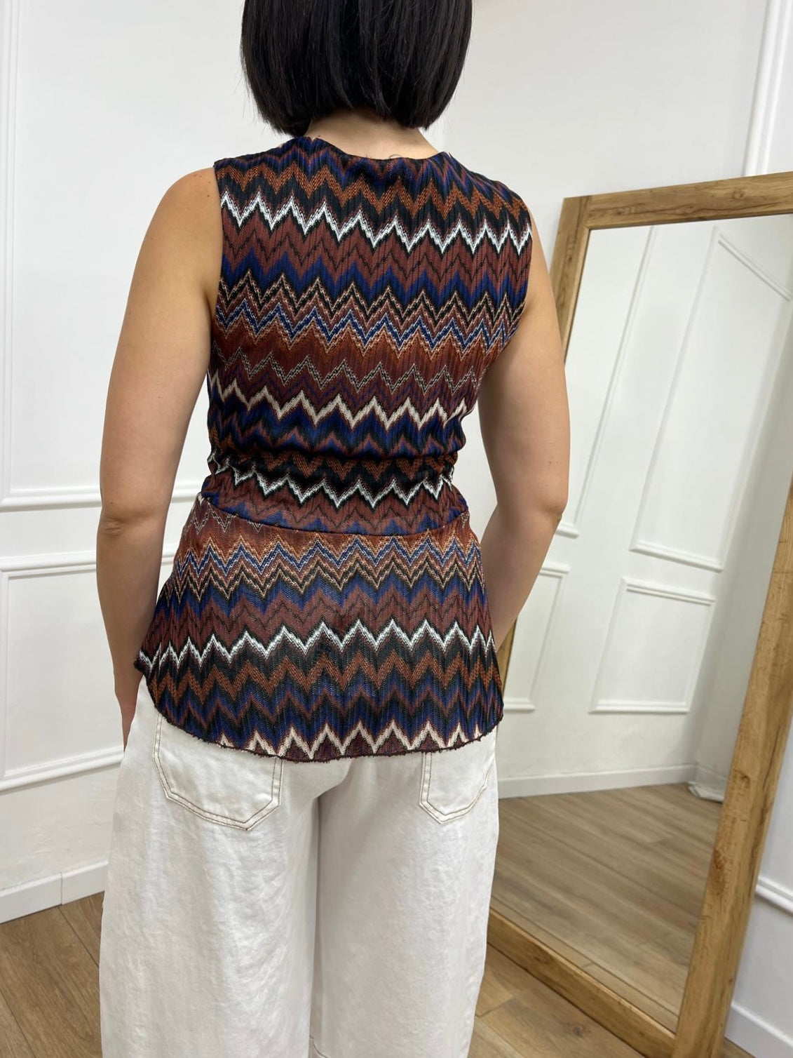 CANOTTA CROCHET SCOLLO INCROCIO SANNIE BLU SUSY MIX