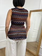 CANOTTA CROCHET SCOLLO INCROCIO SANNIE BLU SUSY MIX