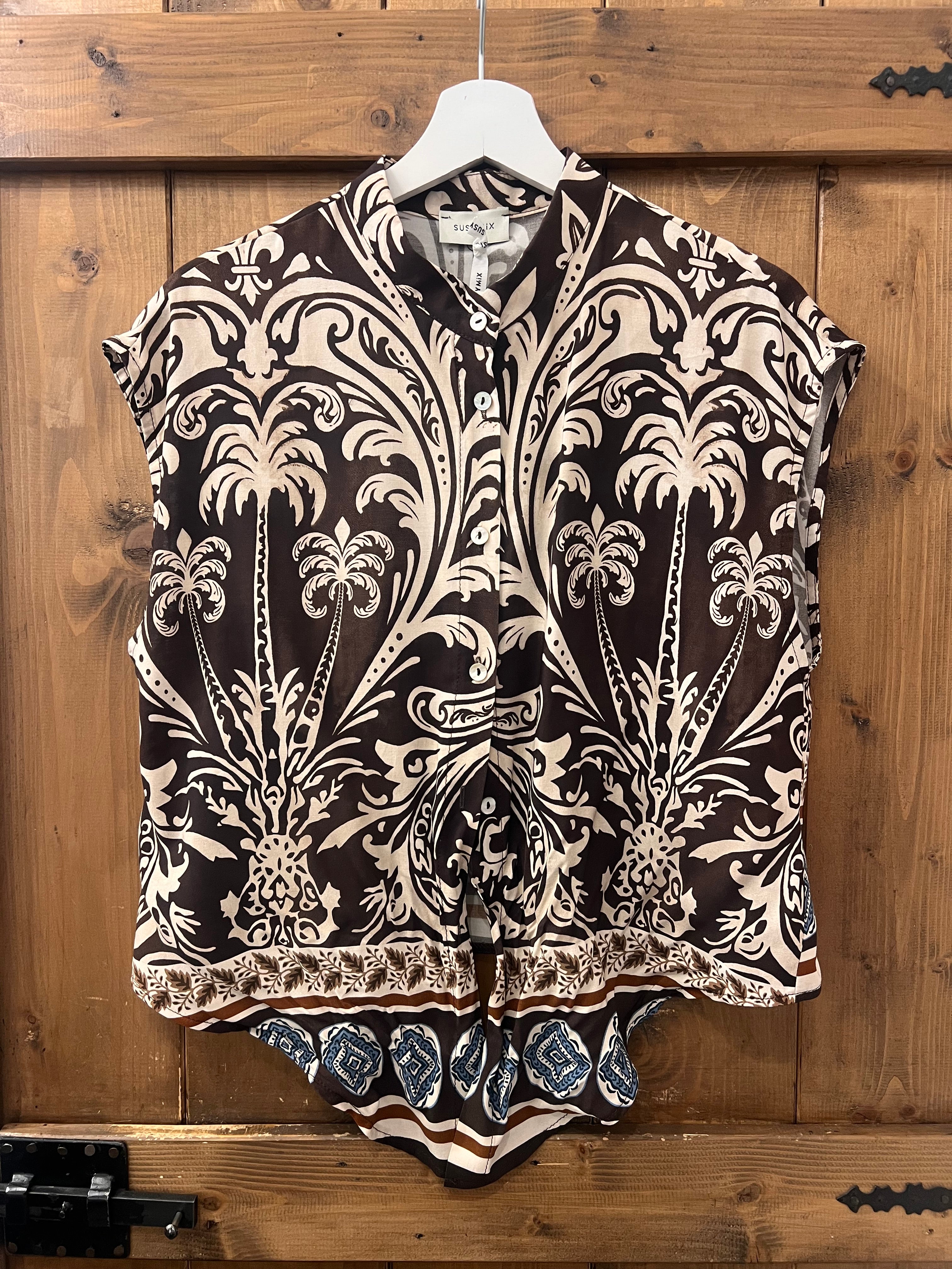 BLUSA SMANICATA FANTASIA TROPICALE MORO SUSY MIX