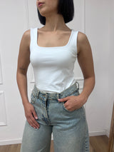 CANOTTA SCOLLO QUADRO JERSEY IRMA LATTE SUSY MIX