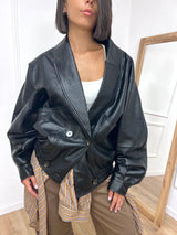 BOMBER ECOPELLE DOPPIOPETTO VILMA NERO