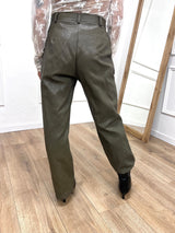 PANTALONE ECOPELLE DRITTO ROXY VERDE SUSY MIX