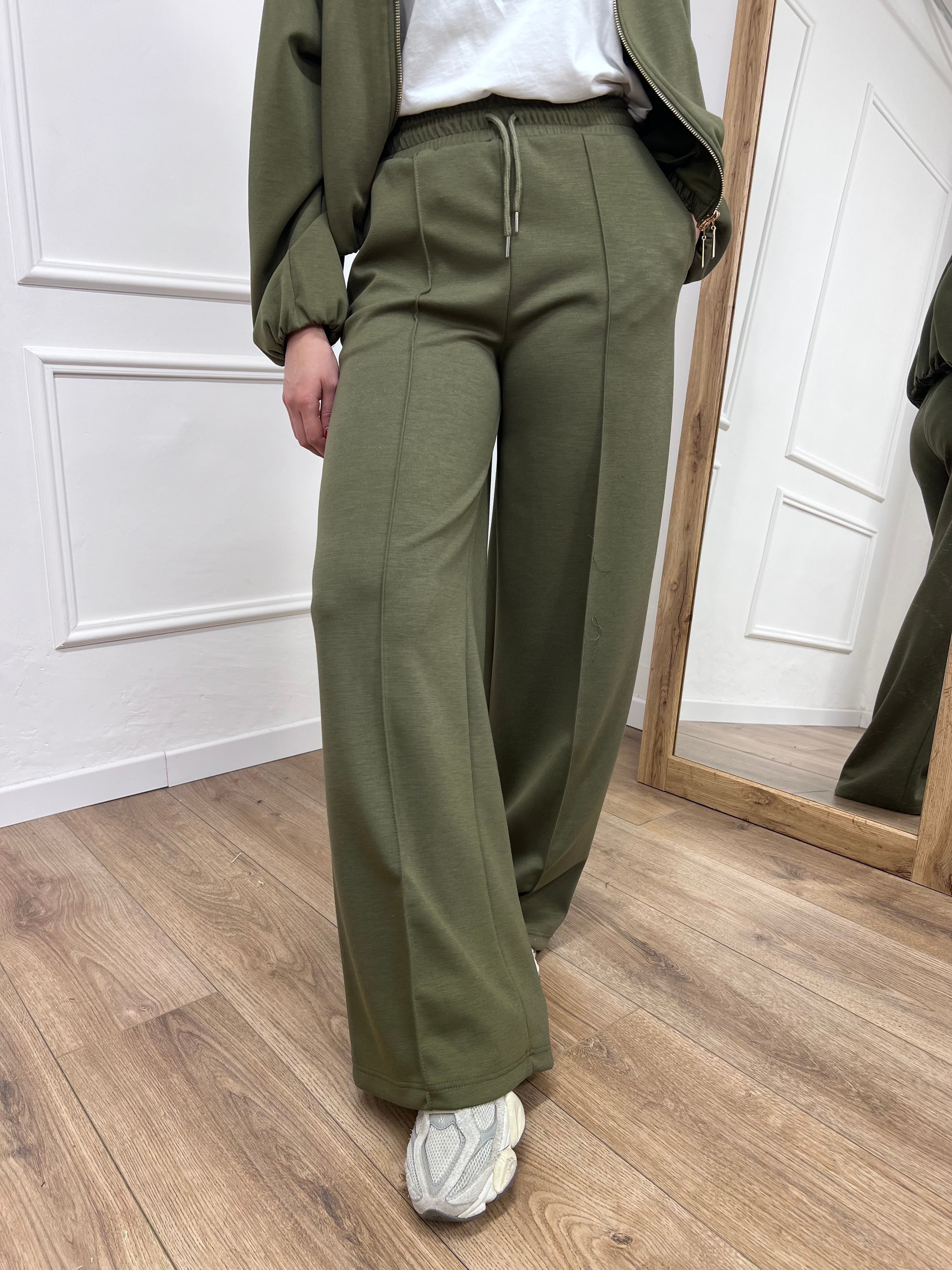 COMPLETO SCUBA FELPA & PANTALONE YLENIA MILITARE SUSY MIX