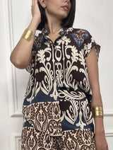 BLUSA SMANICATA FANTASIA TROPICAL 2 MORO SUSY MIX