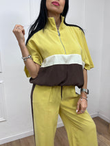 BLUSA M/C CERNIERA BICOLORE IRINA GIALLO MOTEL