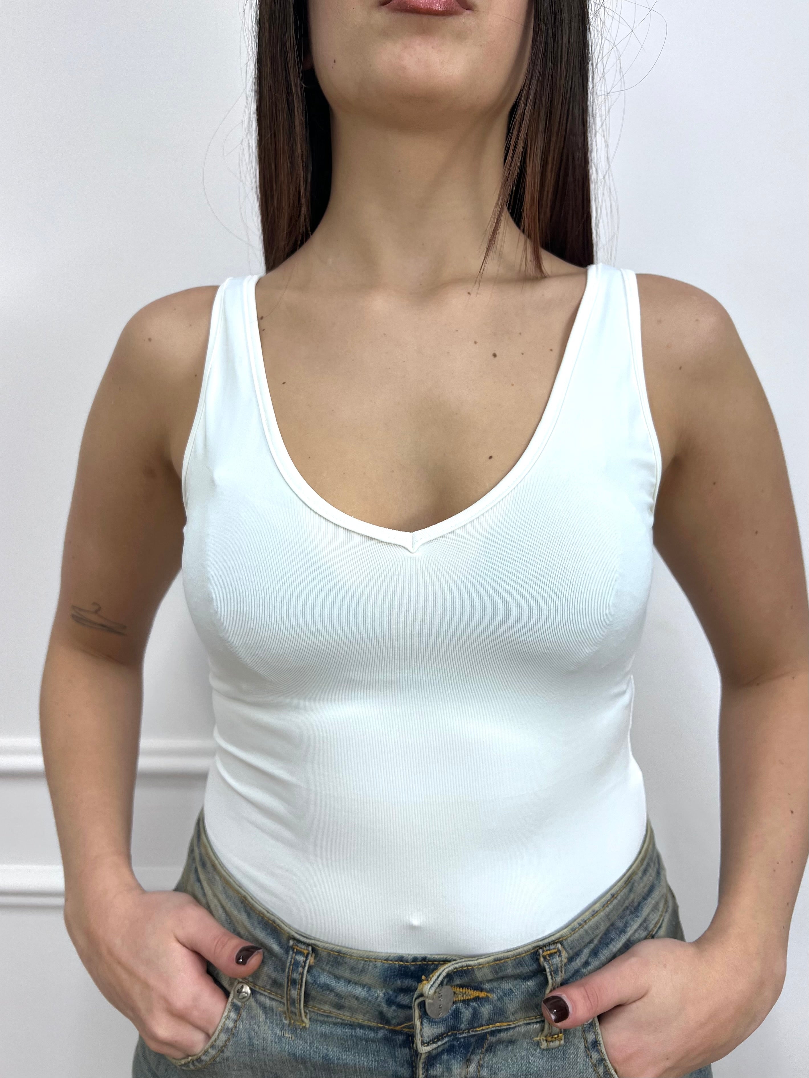 BODY DOPPIO SCOLLO V TACTEL IRMA LATTE SUSY MIX