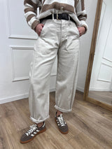 PANTALONE COTONE BALLON  STELLINA BURRO SUSY MIX