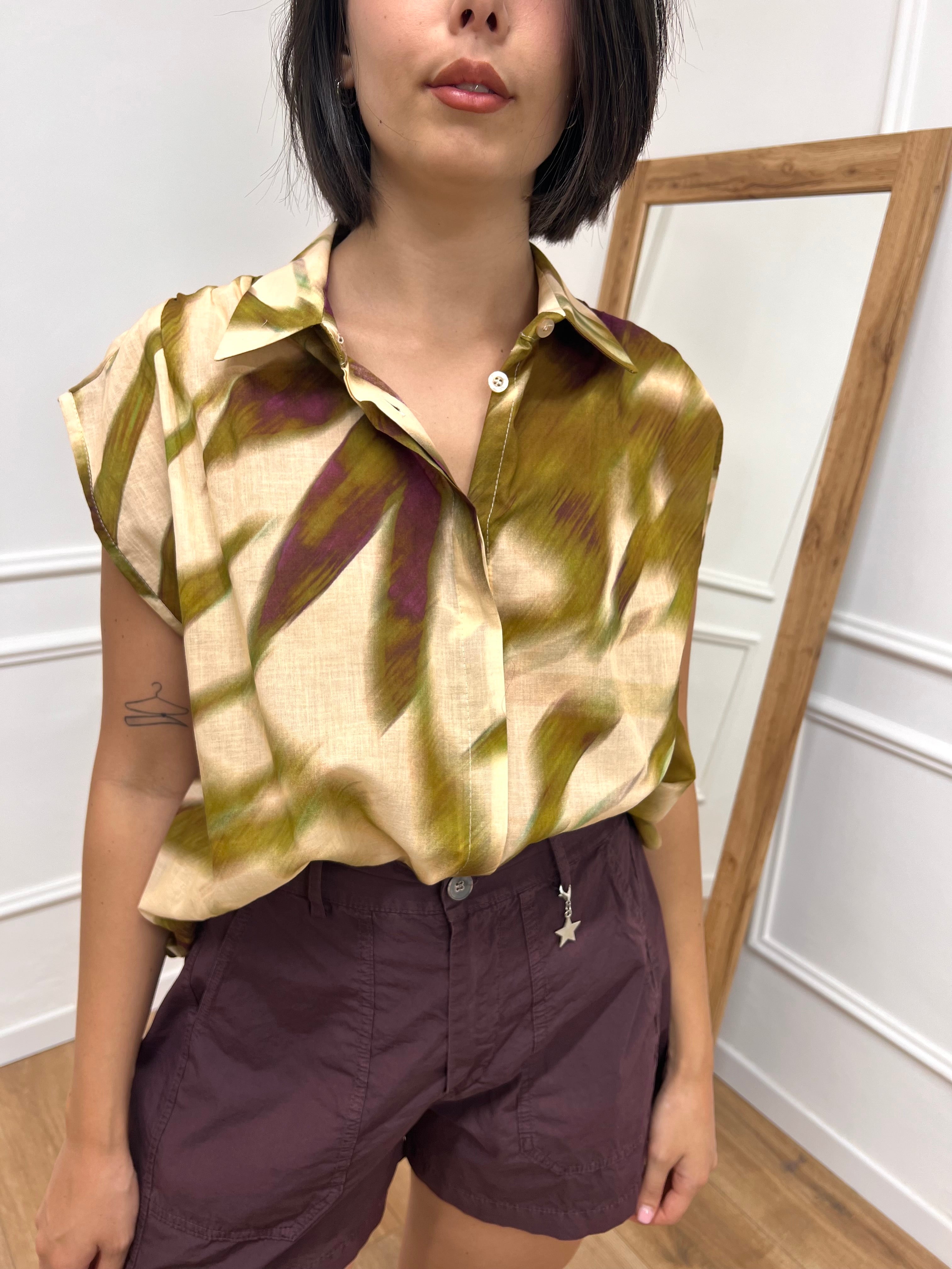 BLUSA S/M BOTTONI FANTASIA ASTRATTA FICO SUSY MIX