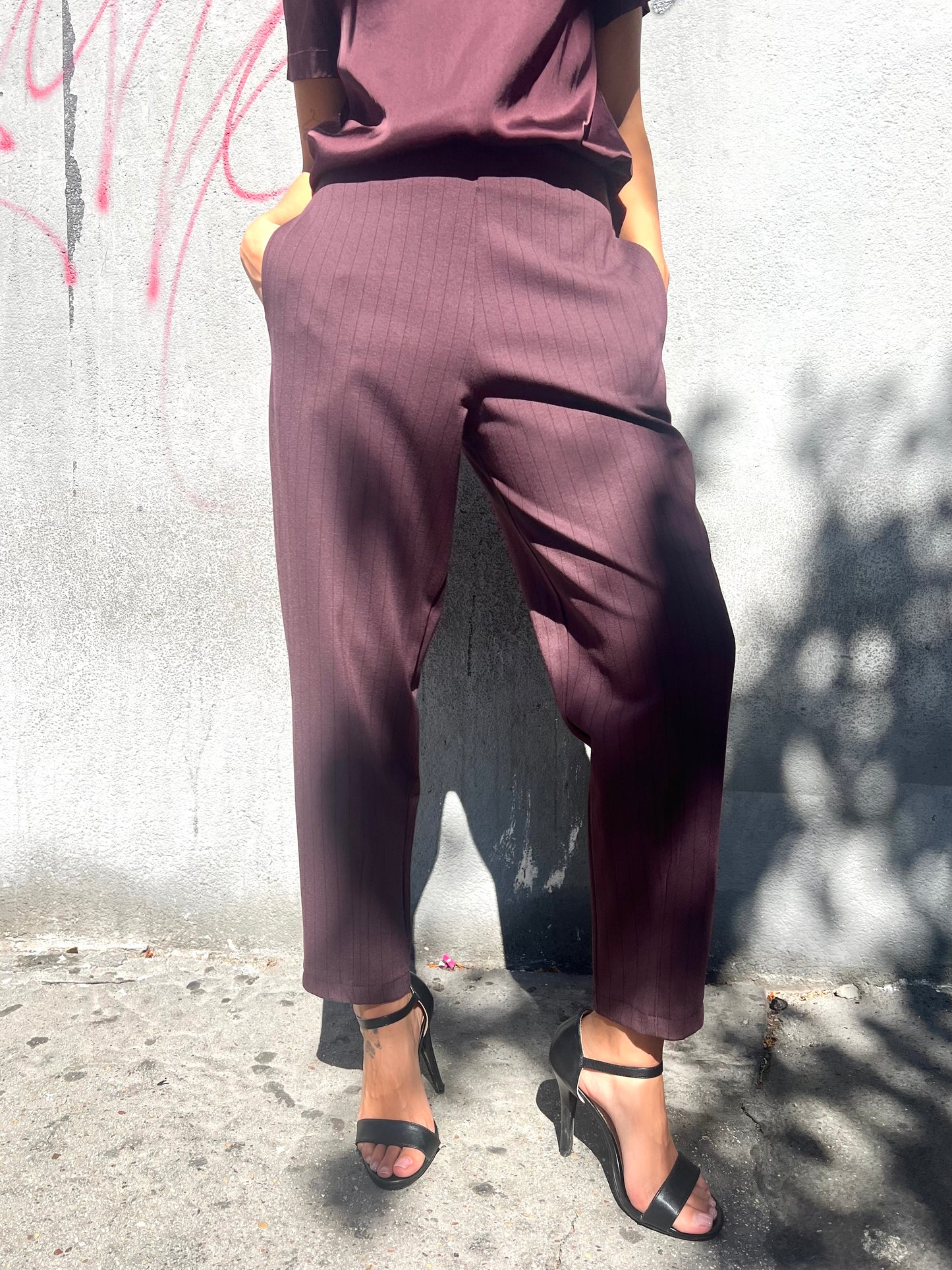 SISY MIX PANTALONE BALOON PUNTO MILANO GESSATO