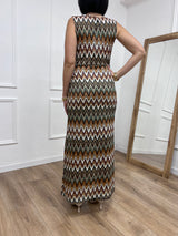 ABITO LUNGO CROCHET SCOLLO INCROCIO MISSONI SUSY MIX