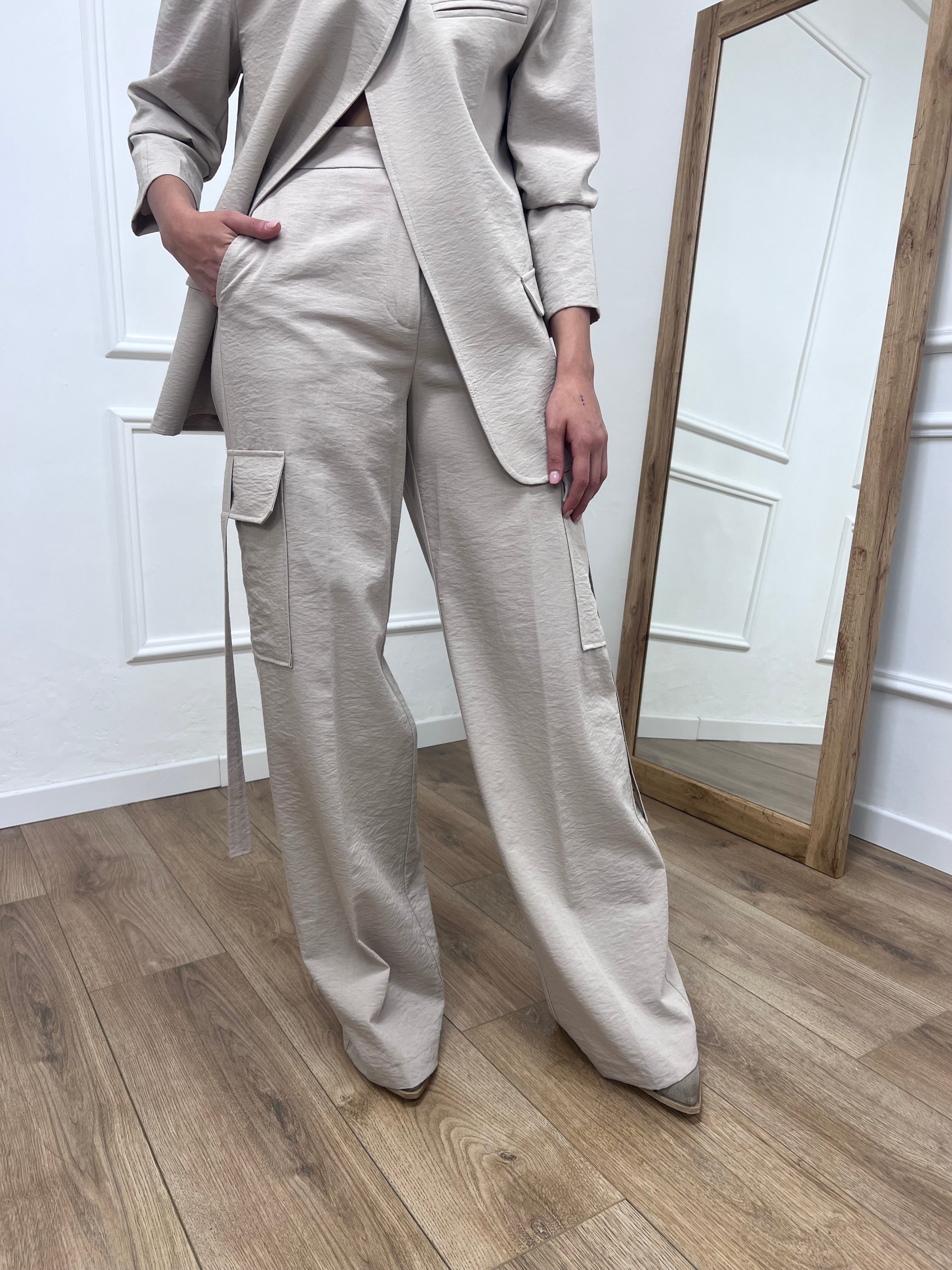 PANTALONE CARGO VITA REGOLARE ILA SABBIA SUSY MIX