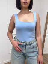 CANOTTA SCOLLO QUADRO JERSEY IRMA CIELO SUSY MIX