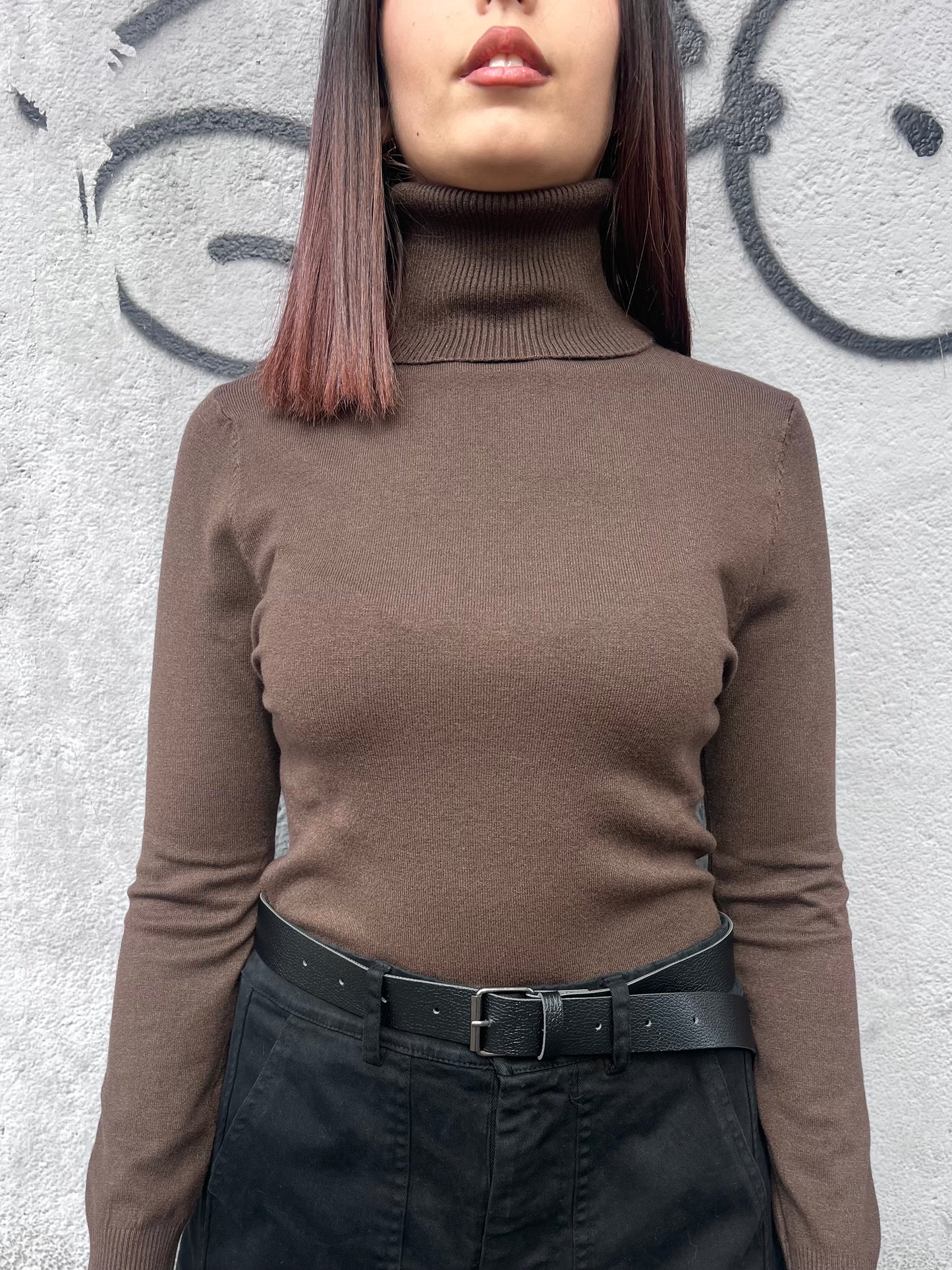 SUSY MIX MAGLIA BASIC COLLO ALTO CRIS MORO