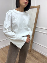 T-SHIRT GIROCOLLO MANICA CAMPANA LATTE SUSY MIX