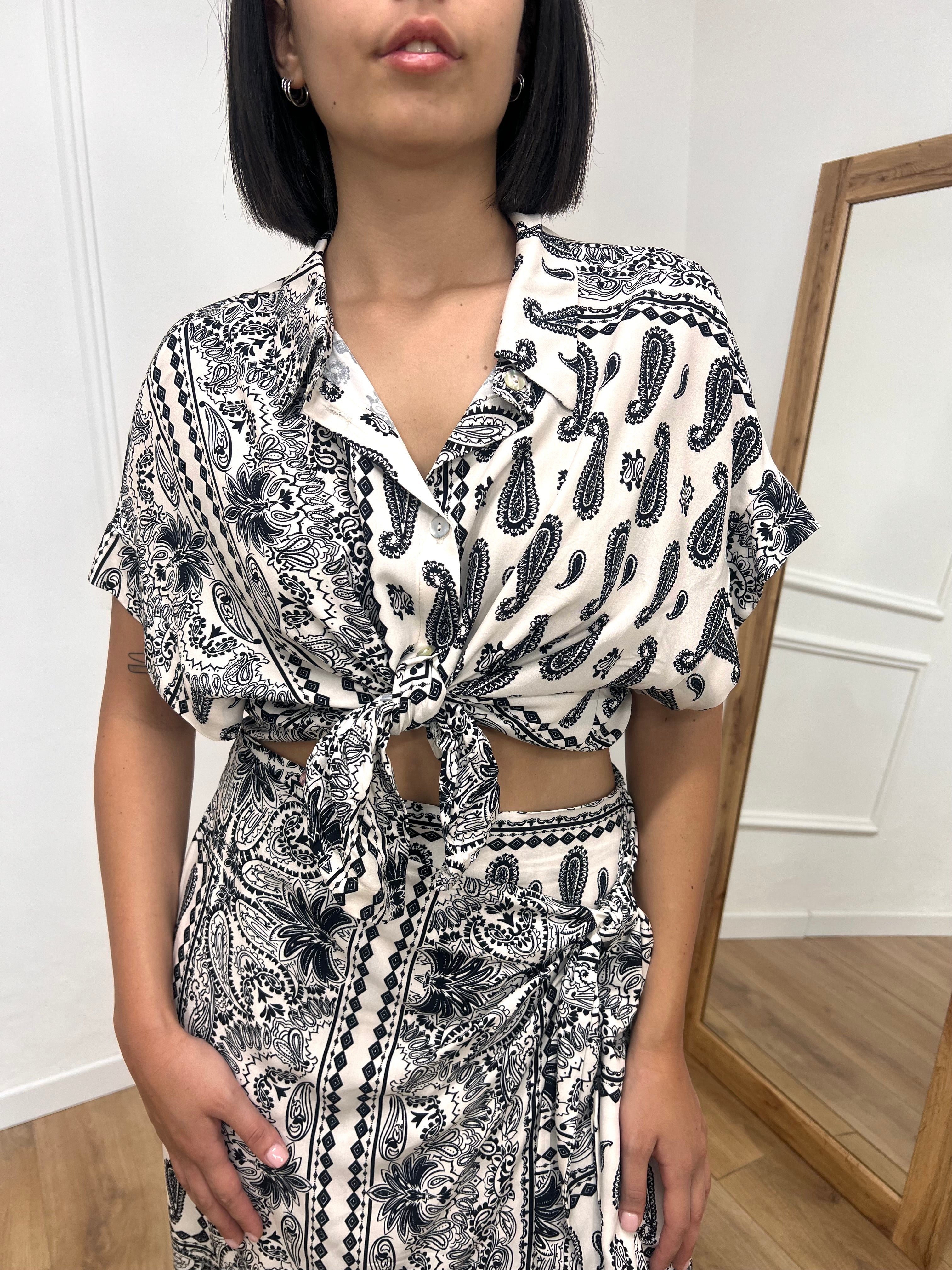 BLUSA BOTTONCINI FANTASIA BANDANA LATTE SUSY MIX