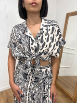 BLUSA BOTTONCINI FANTASIA BANDANA LATTE SUSY MIX